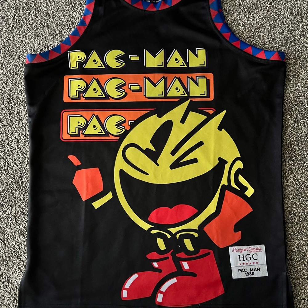 Headgear Classics Nostalgia Pac-Man- Black Tank Top Jersey Form Fitting XXL